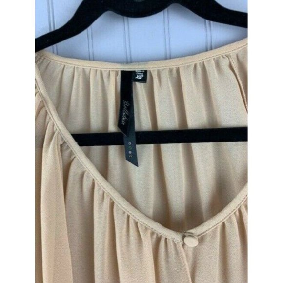 Bellatrix Size XS Womens Top Tan Dolman Sleeve Cross Over Front Lace Sco… - Picture 5 of 7